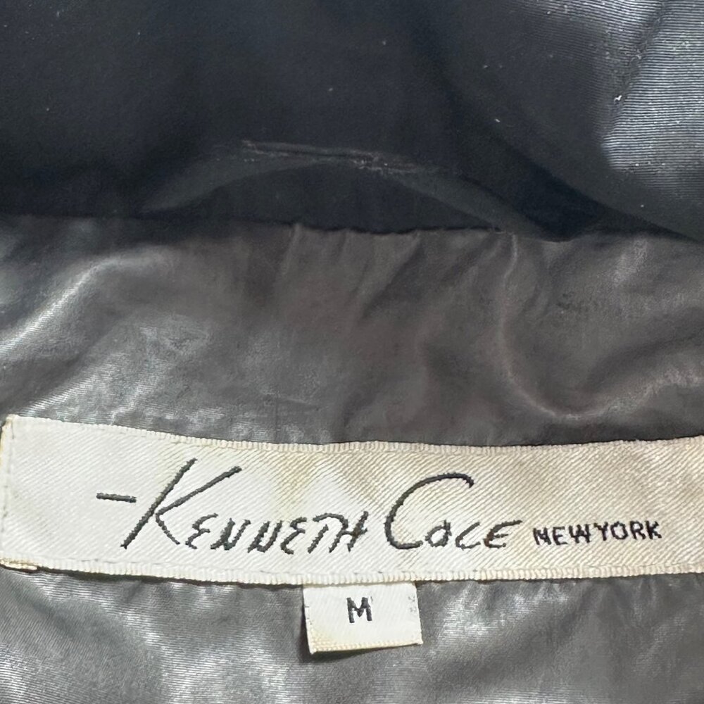 Kenneth Cole Mens Hooded Black Puffer Coat M Zipper Snap Closure 60/40 Down/Fowl - Picture 5 of 13